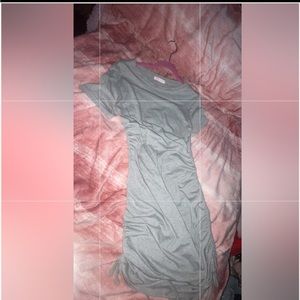 Romwe Solid Side Drawstring Ruched Bodycon Dress